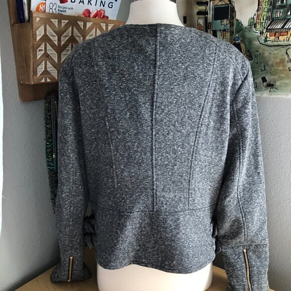 CALVIN KLEIN Cropped Moto Jacket - Gypsy Chic - Picture 3 of 11